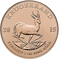 Sydafrikansk Guld Krugerrand 1 oz Olika Årtal Baksida-1