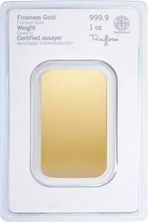 Heraeus 1 oz Guldtacka baksida