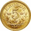 Svensk 5 kronor guldmynt Framsida